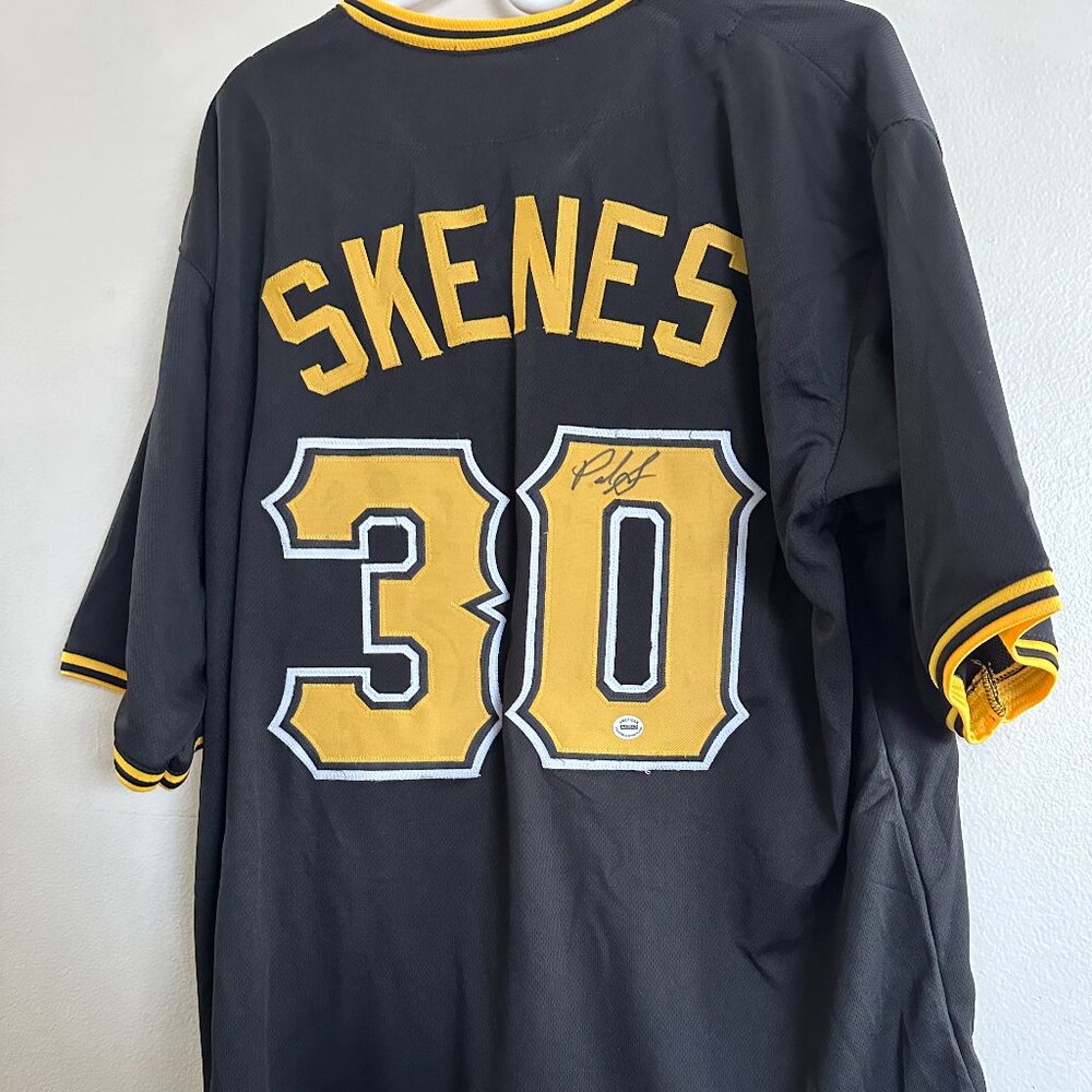 PAUL SKENES SIGNED PITTSBURGH PIRATES CUSTOM AUTOGRAPHED JERSEY W/COA - XL - 766